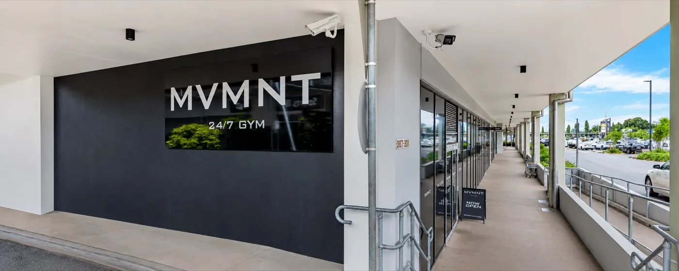 MVMNT 24/7 Gym storefront entrance in Smithfield, Cairns